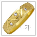 Snubní prsteny LSP 1026z žluté zlato se zirkony