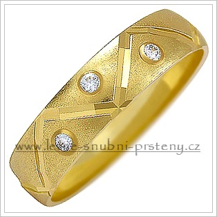 Snubní prsteny LSP 1026z žluté zlato se zirkony