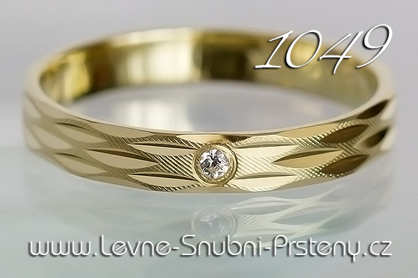 Snubní prsteny LSP 1049z žluté zlato se zirkony