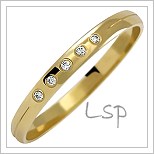 Snubní prsteny LSP 1065 žluté zlato s diamanty