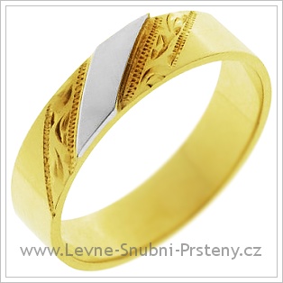 Snubní prsteny LSP 1297 žluté zlato, bílý proužek