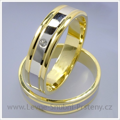 Snubní prsteny LSP 1447 kombinované zlato
