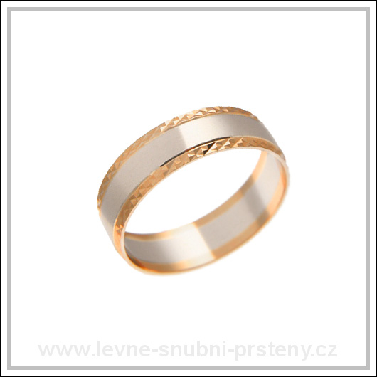 Snubní prsteny LSP 2484 kombinované zlato