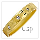 Snubní prsteny LSP 2864 žluté zlato s diamanty