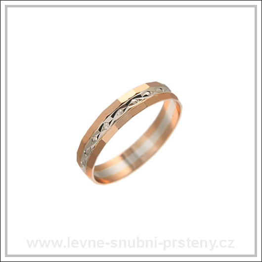 Snubní prsteny LSP 3084 kombinované zlato