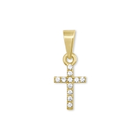 Zlatý přívěsek křížek s jedenácti kamínky